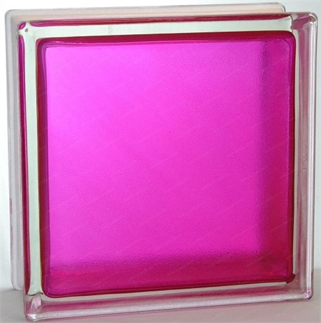 Стеклоблок стандартный окрашенный внутри Арктика малиновый (190х190х80) arc_vn_5