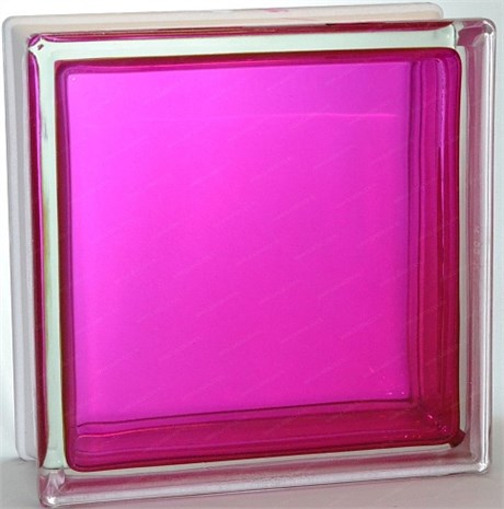 Стеклоблок стандартный окрашенный внутри Гладкий малиновый (190х190х80) glad_vn_5