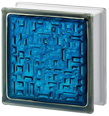 Стеклоблок стандартный окрашенный внутри Майя синий (190х190х80) maia_vn_3