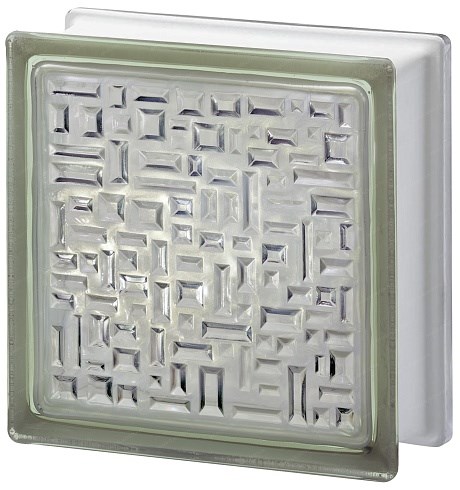 Стеклоблок стандартный окрашенный внутри Майя жемчуг (190х190х80) maia_vn_14