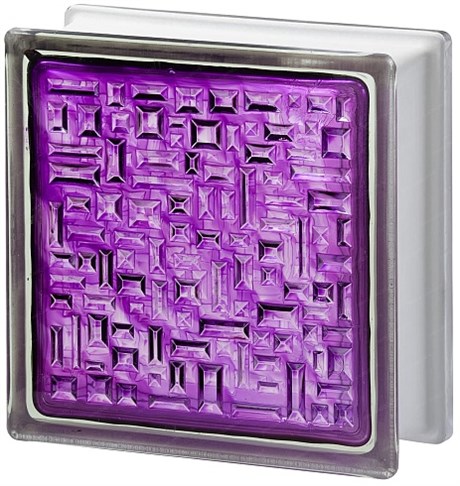 Стеклоблок стандартный окрашенный внутри Майя аметист (190х190х80) maia_vn_18