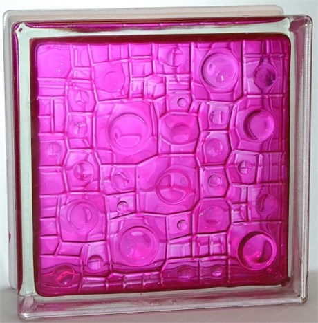 Стеклоблок стандартный окрашенный внутри Губка малиновый (190х190х80) gybka_vn_3