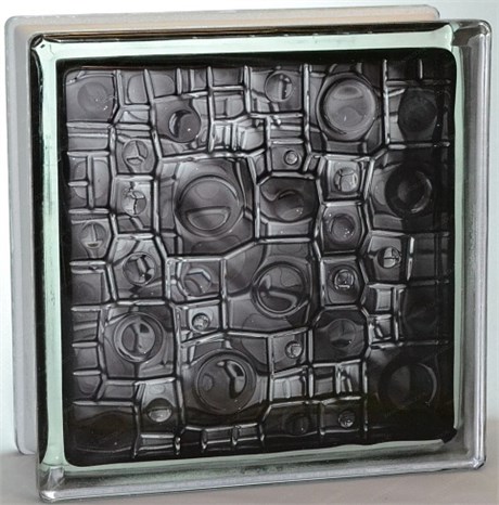 Стеклоблок стандартный окрашенный внутри Губка чёрный (190х190х80) gybka_vn_10