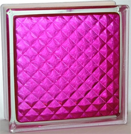 Стеклоблок стандартный окрашенный внутри Инка малиновый (190х190х80) inka_vn_6