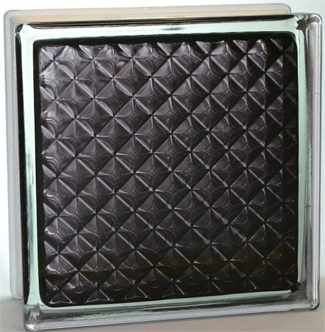 Стеклоблок стандартный окрашенный внутри Инка чёрный (190х190х80) inka_vn_16