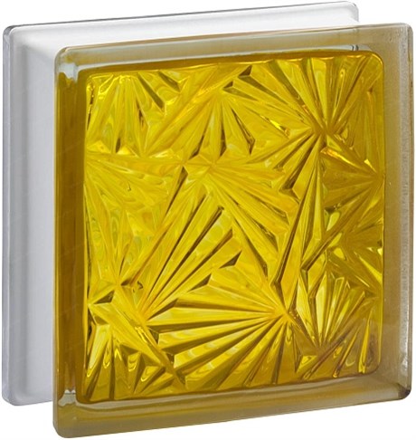 Стеклоблок стандартный окрашенный внутри Мороз медовый (190х190х80) moroz_vn_9