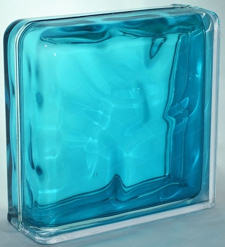 Стеклоблок завершающий окрашенный внутри Волна бирюза (190х190х80) zaverwave_3