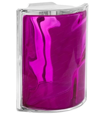 Стеклоблок угловой окрашенный внутри Волна малиновый (190х190х80) 1_190190ugl_Wave_10