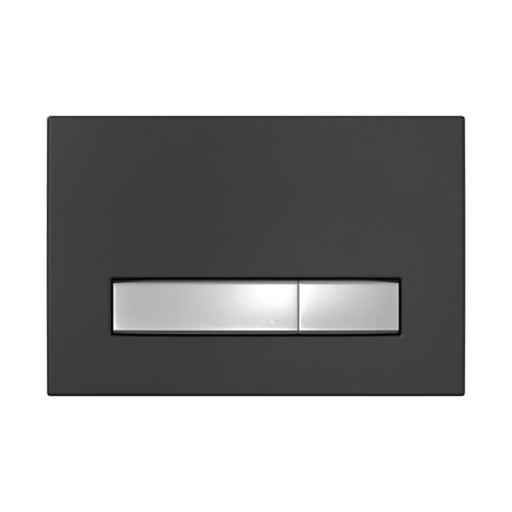 Кнопка BERGES для инсталляции ATOM Line черная SoftTouch/хром глянец - фото 51645