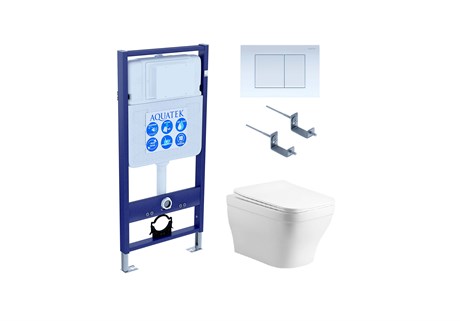 Set AQUATEK АМАДЕО cm (рама AQUATEK Standard INS-0000012 с звукоиз.прокладкой+крепеж KKI-0000002+кнопкаKDI-0000009+унитаз АМАДЕО AQ1180-00 с крышкой-сиденьем soft-close) SET AQUATEK АМАДЕО cm-009 4в1 - фото 77526