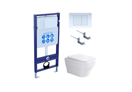 Set AQUATEK АМАДЕО (рама AQUATEK Standard INS-0000012 с звукоиз.прокладкой+крепеж KKI-0000002+кнопкаKDI-0000009+унитаз АМАДЕО AQ1163-00 с крышкой-сиденьем soft-close) SET AQUATEK АМАДЕО-009 4в1 - фото 77577