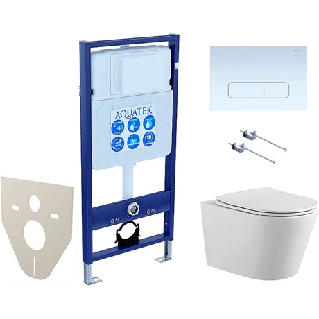 SET AQUATEK ВЕГА-1905-013 (рама AQUATEK Standard INS-0000012 с клавишей KDI-0000013 и крепежом KKI-0000001+унитаз ВЕГА AQ1905-00 с тонким сиденьем sc SET AQUATEK ВЕГА-1905-013 KK-1 - фото 77791