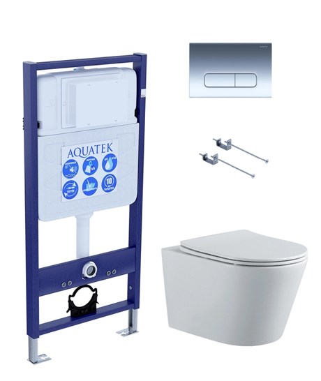SET AQUATEK ВЕГА-1905-016 (рама AQUATEK Standard INS-0000012 с клавишей KDI-0000016 и крепежом KKI-0000001+унитаз ВЕГА AQ1905-00 с тонким сиденьем sc SET AQUATEK ВЕГА-1905-016 KK-1 - фото 77821