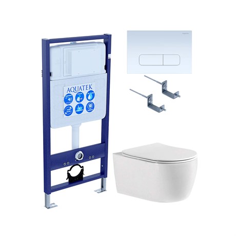 SET AQUATEK ЕВРОПА cmp013 (рама AQUATEK Standard INS-0000012, клавиша KDI-0000013, крепеж KKI-0000002+унитаз ЕВРОПА AQ1106-00 с тонким сиденьем sc) SET AQUATEK ЕВРОПА cmp013 - фото 78019