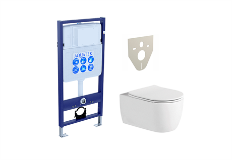 Set AQUATEK ЕВРОПА (рама AQUATEK Standard INS-0000012+звукоизоляционная прокладка+унитаз ЕВРОПА AQ1106L-00+тонкое сиденье с механиз Set AQUATEK ЕВРОПА New - фото 78052