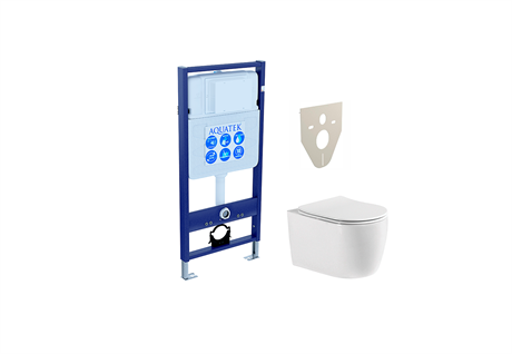 Set AQUATEK ЕВРОПА (рама AQUATEK Standard INS-0000012+звукоизоляционная прокладка+унитаз ЕВРОПА AQ1106-00+тонкое сиденье с механизмом плавного закрыва Set AQUATEK ЕВРОПА New cm - фото 78059