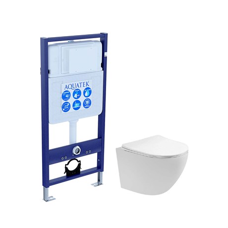 SET AQUATEK ЕВРОПА T (рама AQUATEK Standard INS-0000012(без клавиши и крепежа)+унитаз ЕВРОПА AQ1900T-00 с тонким сиденьем soft-close SET AQUATEK ЕВРОПА T - фото 78074