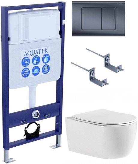 Set AQUATEK ЕВРОПА T-033 4в1 (рам INS-0000012 отдельностоящая + крепление KKI-0000002 + кнопкаKDI-0000033 +унитаз ЕВРОПА AQ1106T-00 с крышкой Set AQUATEK ЕВРОПА T-033 4в1 - фото 78093