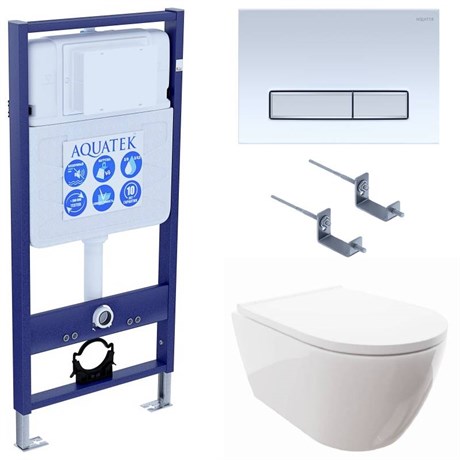 SET AQUATEK ПОЛАРИС (рама AQUATEK Standard INS-0000012+унитаз ПОЛАРИС AQ0700-00 с тонким сиденьем soft-close+ крепеж KKI-0000002 +панель KDI0000022) SET AQUATEK ПОЛАРИС-022 4в1 - фото 78112