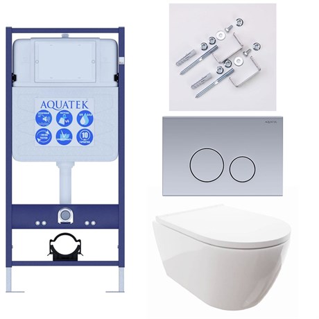 SET AQUATEK ПОЛАРИС (рама AQUATEK Standard INS-0000012+унитаз ПОЛАРИС AQ0700-00 с тонким сиденьем soft-close+ крепеж KKI-0000002 +панель KDI-0000036) SET AQUATEK ПОЛАРИС-036 4в1 - фото 78113