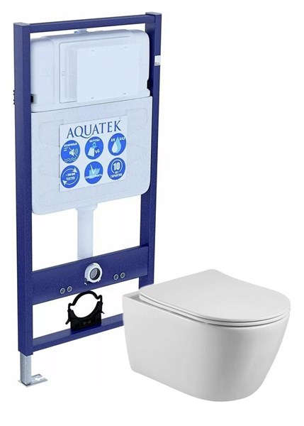 SET AQUATEK БЕТТА (рама AQUATEK Standard INS-0000012(без клавиши и крепежа)+унитаз БЕТТА AQ1253W-00 с тонким сиденьем soft-close SET AQUATEK БЕТТА - фото 78119