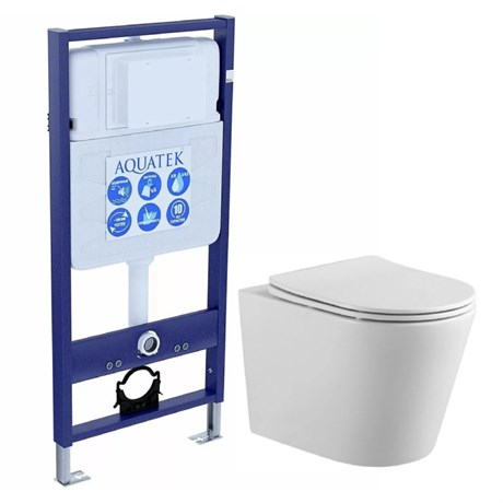 SET AQUATEK ВЕГА cmp (рама AQUATEK Standard INS-0000012(без клавиши и крепежа)+унитаз компакт ВЕГА AQ1904-00 с тонким сиденьем soft-close SET AQUATEK ВЕГА cmp - фото 78120