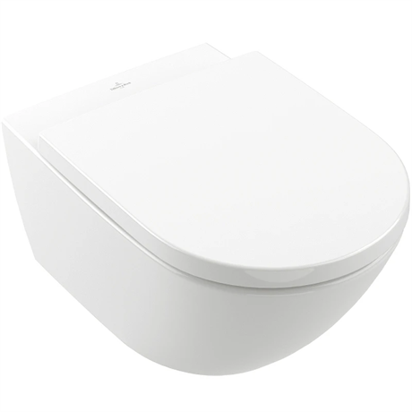 Villeroy&Boch Subway 3 Унитаз подвесной, безободковый tornado, сиденье в комплекте SoftClosing, цвет: альпийский белый 4670TS01 - фото 78453