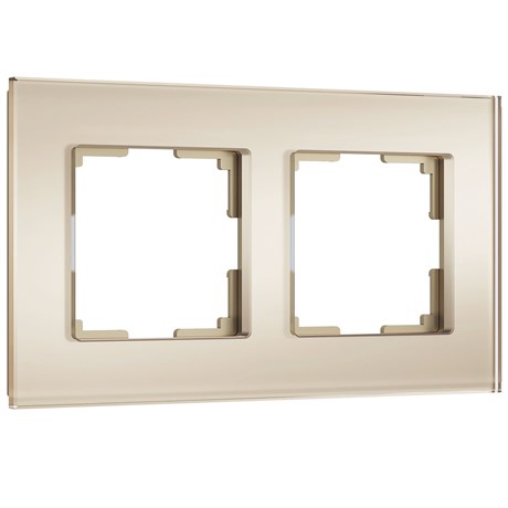 Рамка из стекла на 2 поста Senso шампань soft-touch W0023111 - фото 86518