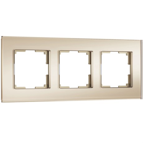 Рамка из стекла на 3 поста Senso шампань soft-touch W0033111 - фото 86521