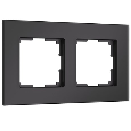 Рамка из стекла на 2 поста Senso черный soft-touch W0023108 - фото 86534