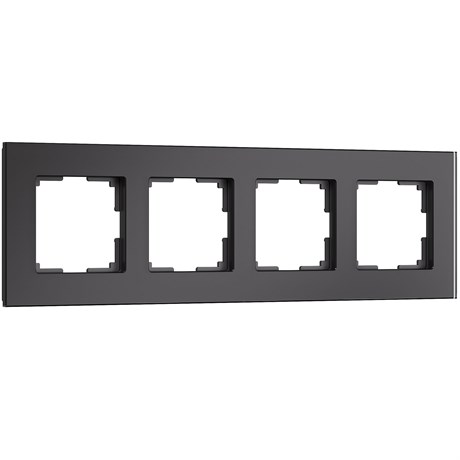 Рамка из стекла на 4 поста Senso черный soft-touch W0043108 - фото 86540