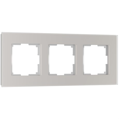 Рамка из стекла на 3 пост Senso дымчатый soft-touch W0033117 - фото 86552
