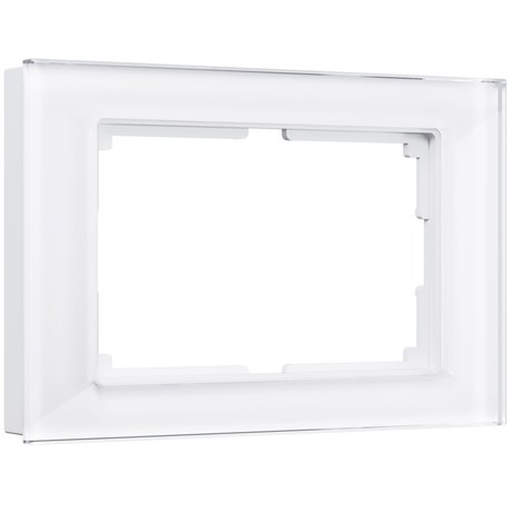 Рамка из стекла для двойной розетки Favorit белый W0081101 - фото 86655