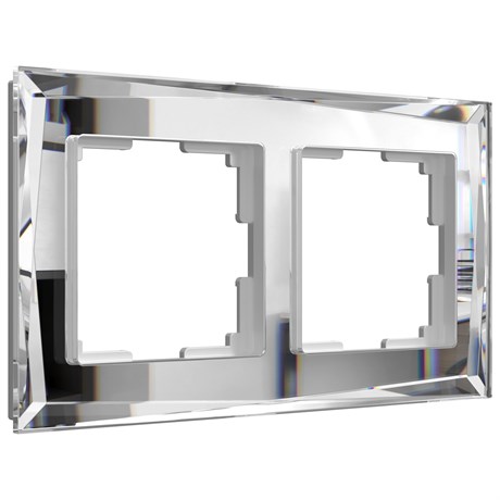 Рамка из стекла на 2 поста Diamant зеркальный W0021220 - фото 86825