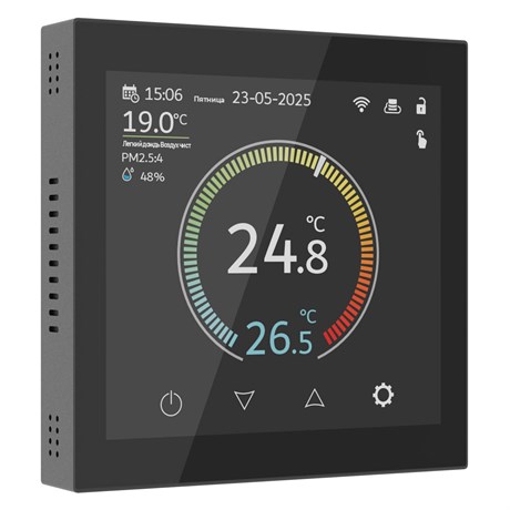 Умный сенсорный терморегулятор с LCD дисплеем (черный) W1851108 - фото 87079