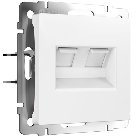 Розетка двойная Ethernet RJ-45 (белый матовый) W1181161 - фото 87238