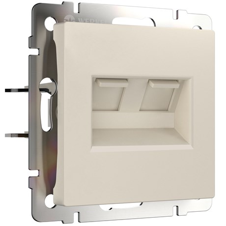 Розетка двойная Ethernet RJ-45 (айвори матовый) W1181162 - фото 87476