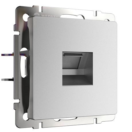 Розетка Ethernet RJ-45 (серебряный матовый) W1181065 - фото 87602