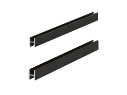 Теневая рейка LACONISTIQ DUAL, под панели и керамог. Черный МУАР RAL9005 (8,6х12х3000мм. заор 6мм) вставка FLEX в комплекте 22-31-300