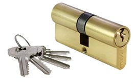 Ключевые цилиндры, 3 ключа 70C PG Длина 70 мм. Цвет - золото 70C PG