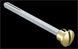 Четырёхгранник с кнопкой удлинённый LUX-SPINDLE-WC 110 OTL для дверей толщиной более 44мм и до 70мм. Цвет - полир. золото LUX-SPINDLE-WC 110 OTL