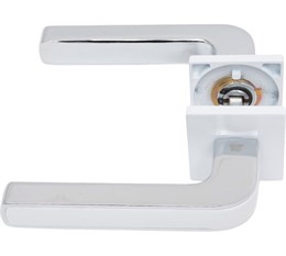 Дверная ручка ADDEN BAU фалевая, на квадратной накладке PIEZA S-565 WHITE белый/хром S-565 WHITE