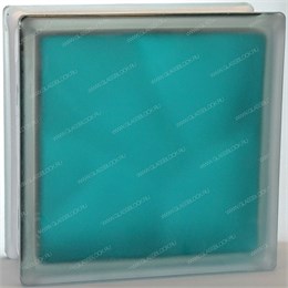 Стеклоблок стандартный окрашенный внутри матовый Волна морская волна (190х190х80) vnvolncol_mat12