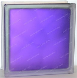 Стеклоблок стандартный окрашенный внутри матовый Волна аметист (190х190х80) vnvolncol_mat15