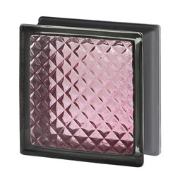 Стеклоблок стандартный черный бриллиант Инка розовый (190х190х80) bl_br_6