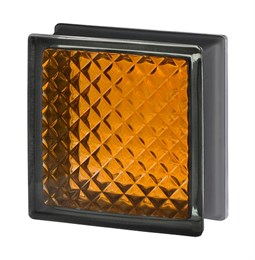 Стеклоблок стандартный черный бриллиант Инка оранжевый (190х190х80) bl_br_7