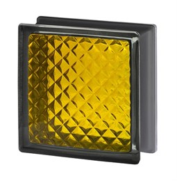 Стеклоблок стандартный черный бриллиант Инка медовый (190х190х80) bl_br_11