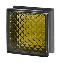 Стеклоблок стандартный черный бриллиант Инка бронза (190х190х80) bl_br_17