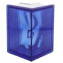 Стеклоблок угловой окрашенный в массе Волна синий (190х152х80) volncol12