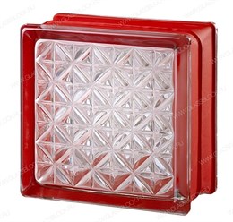 Стеклоблок mini Красный MGs ROMANTIC WHITE 30% (146х146х80) MGs_ROMANTIC_WHITE_30%